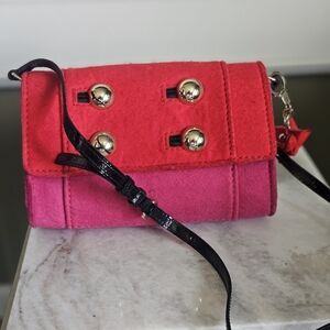 Kate Spade Wool Red and Pink Crossbody Bag